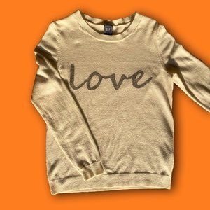 cursive “love” Gap sweater
